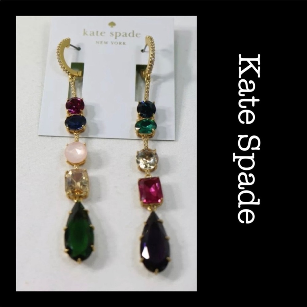 Kate Spade Gold Tone she has spark linear earrings